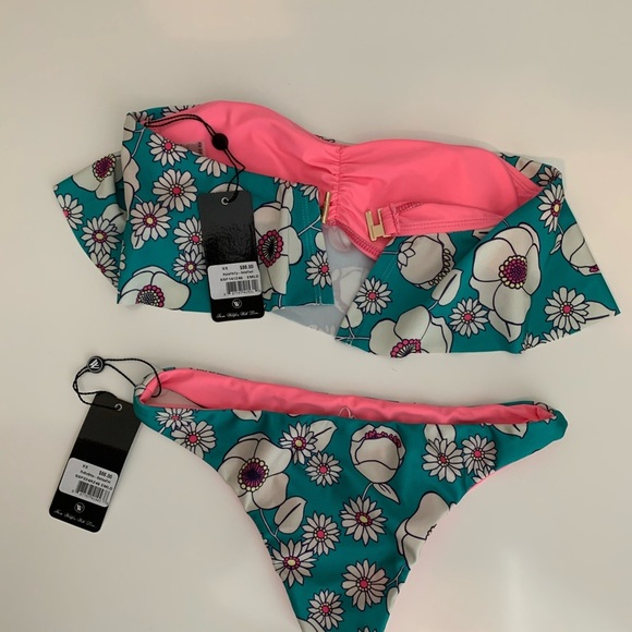 Wildfox Emerald‎ Sixties Floral Flutter Bikini Set - Picture 3 of 6